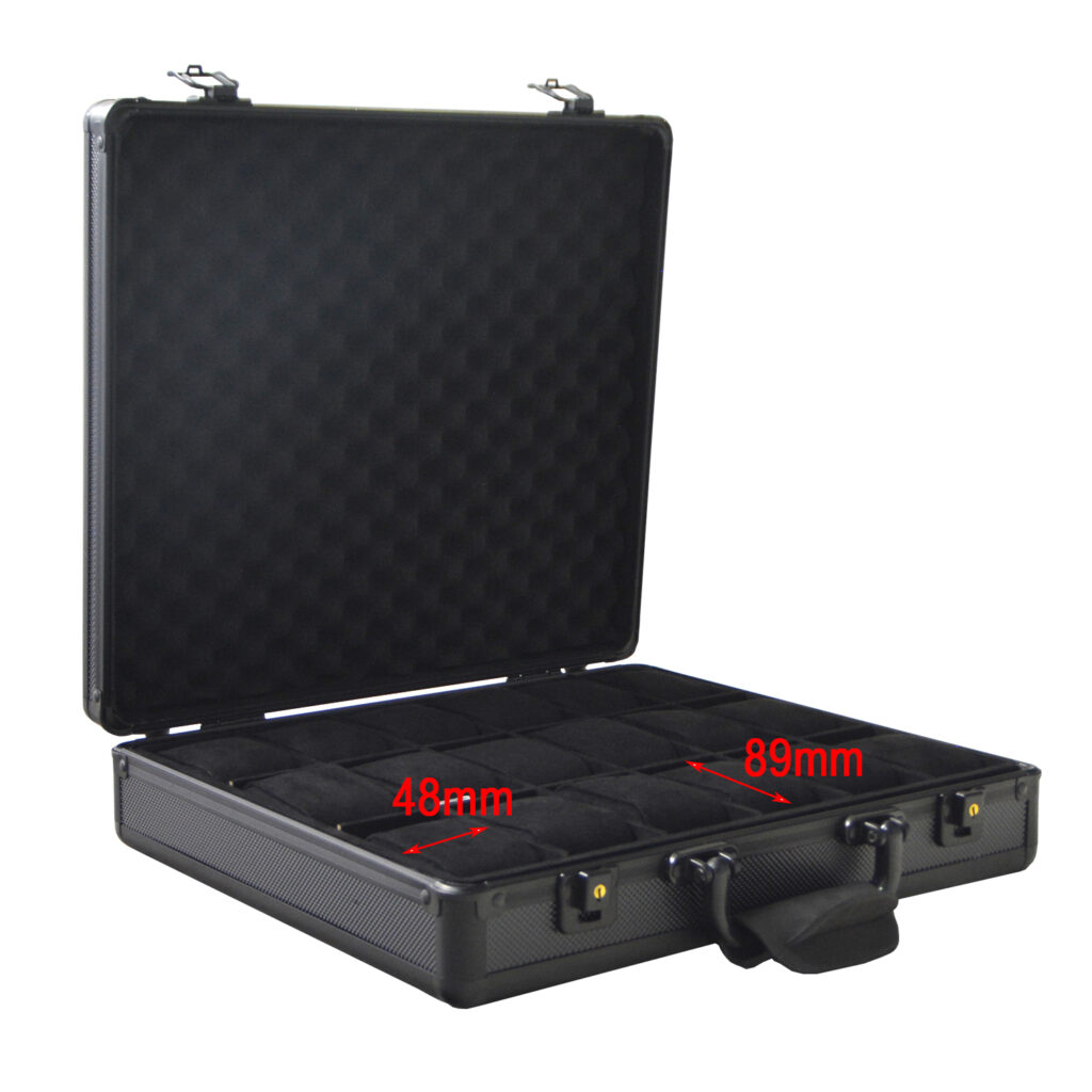 Aluminum Alloy Frame 18 Watch Suitcase with Velvet Interior