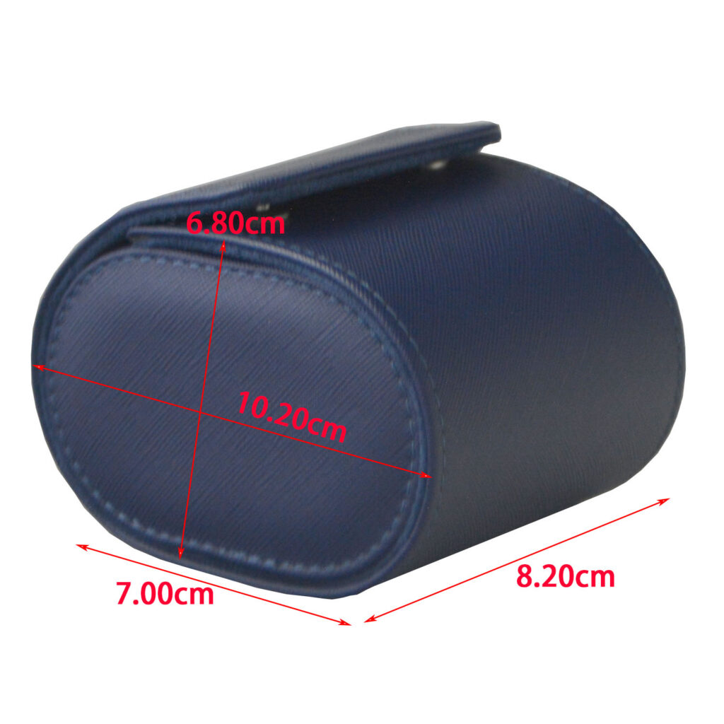Crossed Grain Blue PU Leather 1 Watch Roll