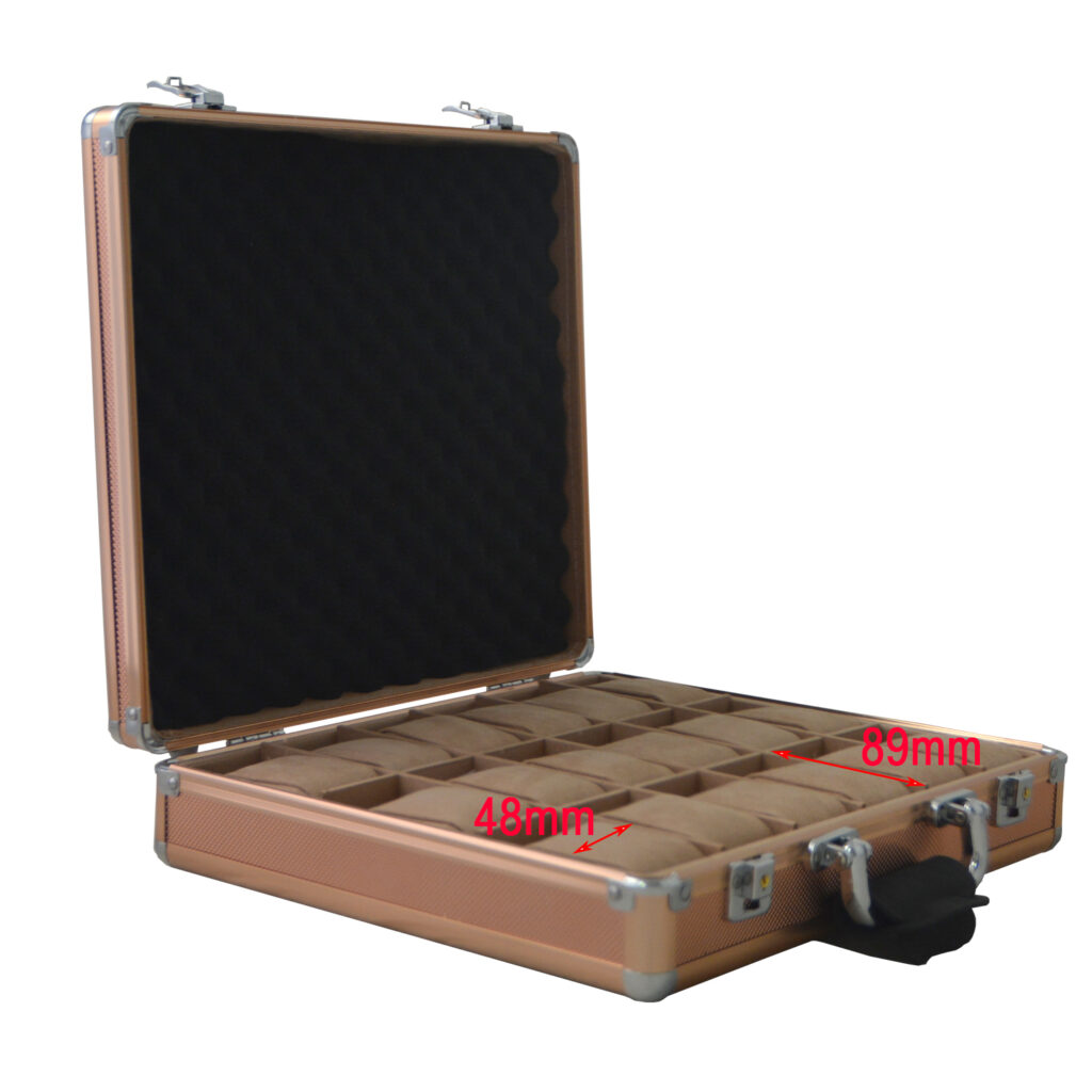 Rose Gold Aluminum Alloy Frame 18 Watch Suitcase
