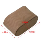 Apricot velvet watch pillow measuring 7.5 cm by 4.5 cm by 3.5 cm
