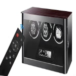 Ebony 3 watch winder with tempered glass display, touchscreen control and remote control