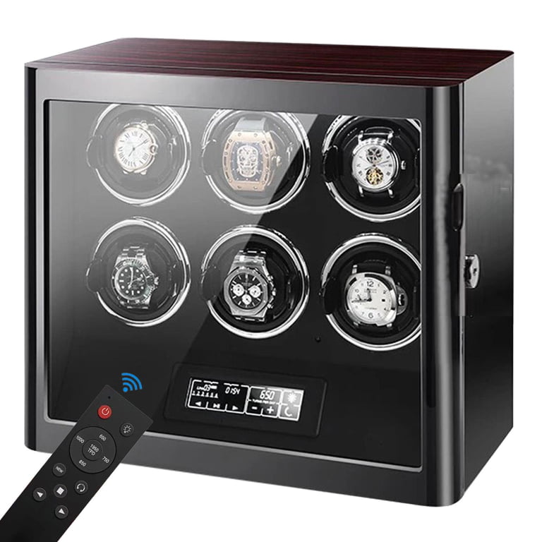 6 Watch Winder with Ebony Finish and Touchscreen Control
