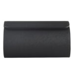 Closed black PU leather 2 watch travel case with wraparound exterior