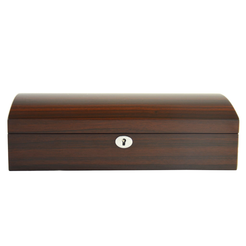 Ebony high gloss watch collector case with lock closure