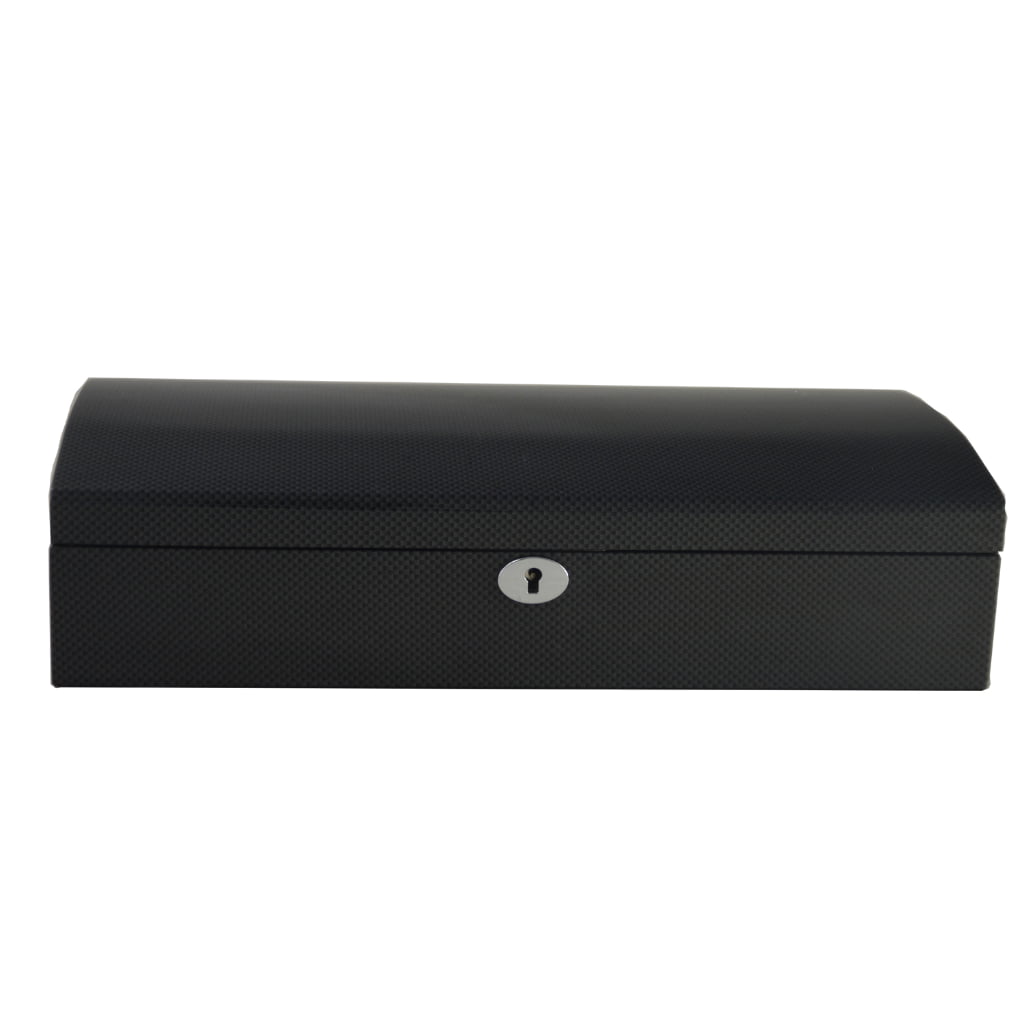Carbon fiber watch holder case with lock closure