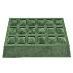 Green velvet 18 watches tray with display compartments