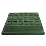 Green velvet 18 slots watch tray organizer front view