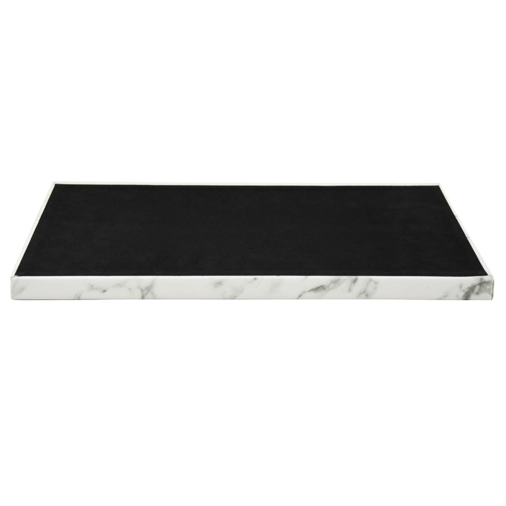 White marble pattern watch strap case top view with black interior