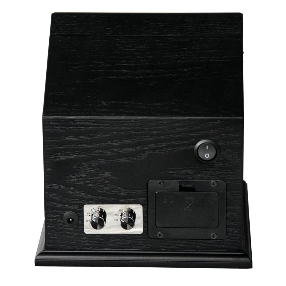 Black wood veneered watch winder safe with glass display window