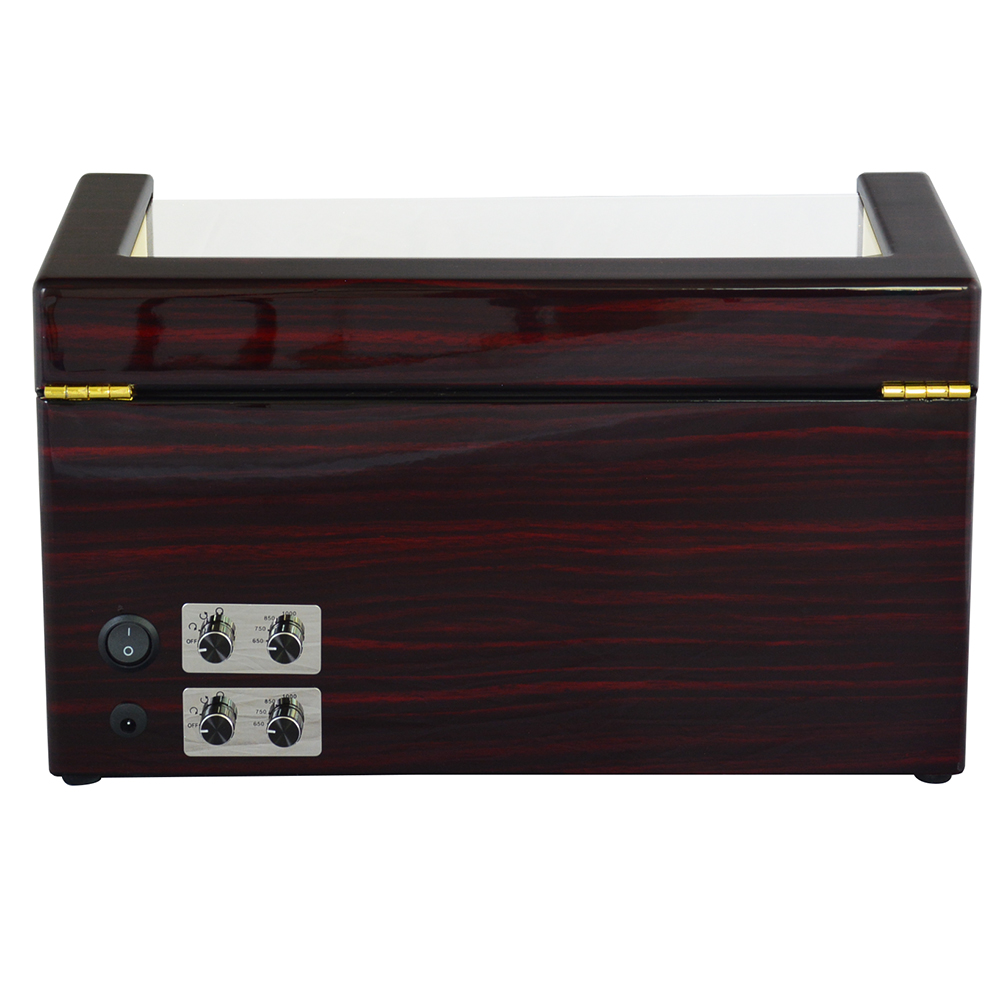 Ebony watch winder control knob and winding adjustment panel