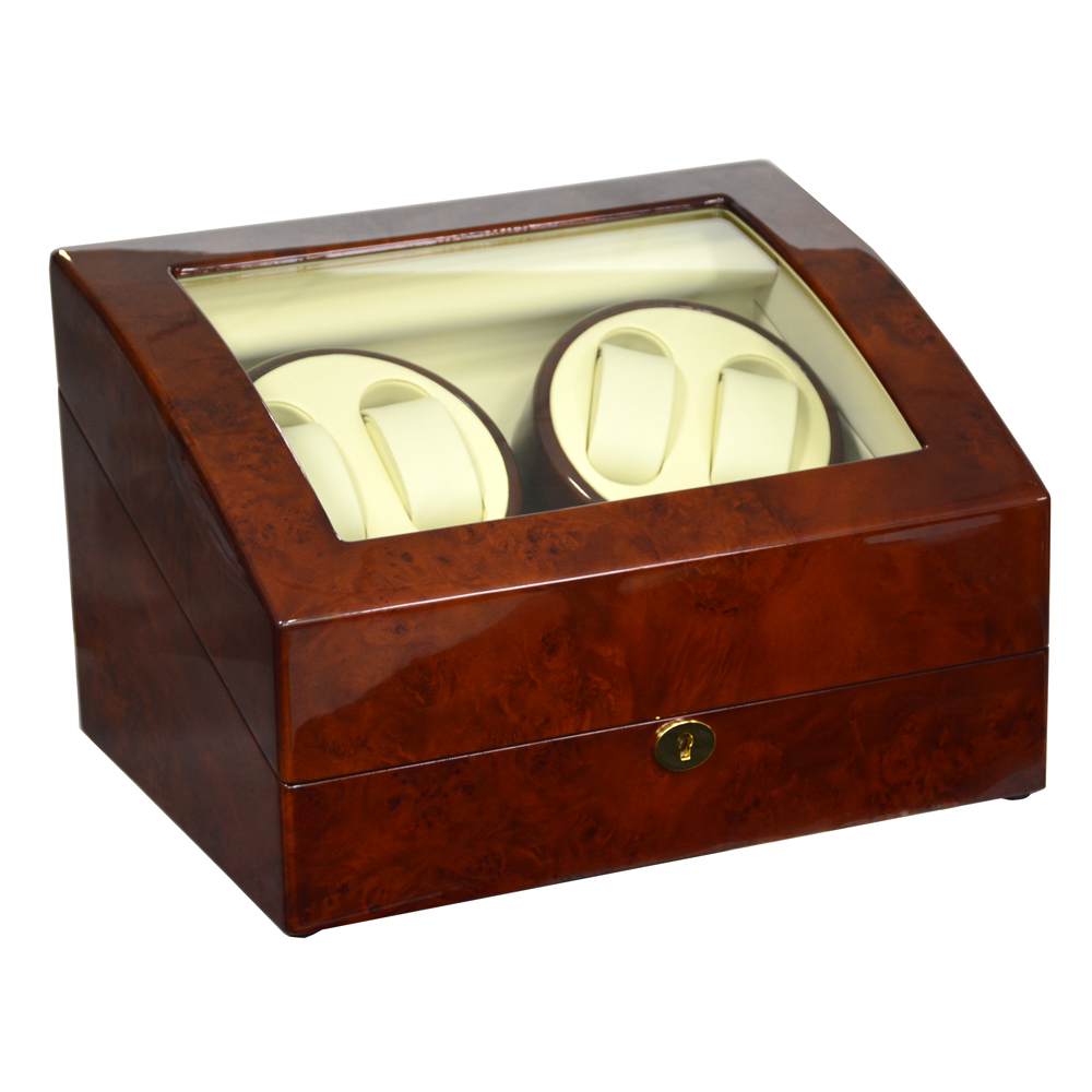 Premium automatic watch display case with high gloss lacquered finish