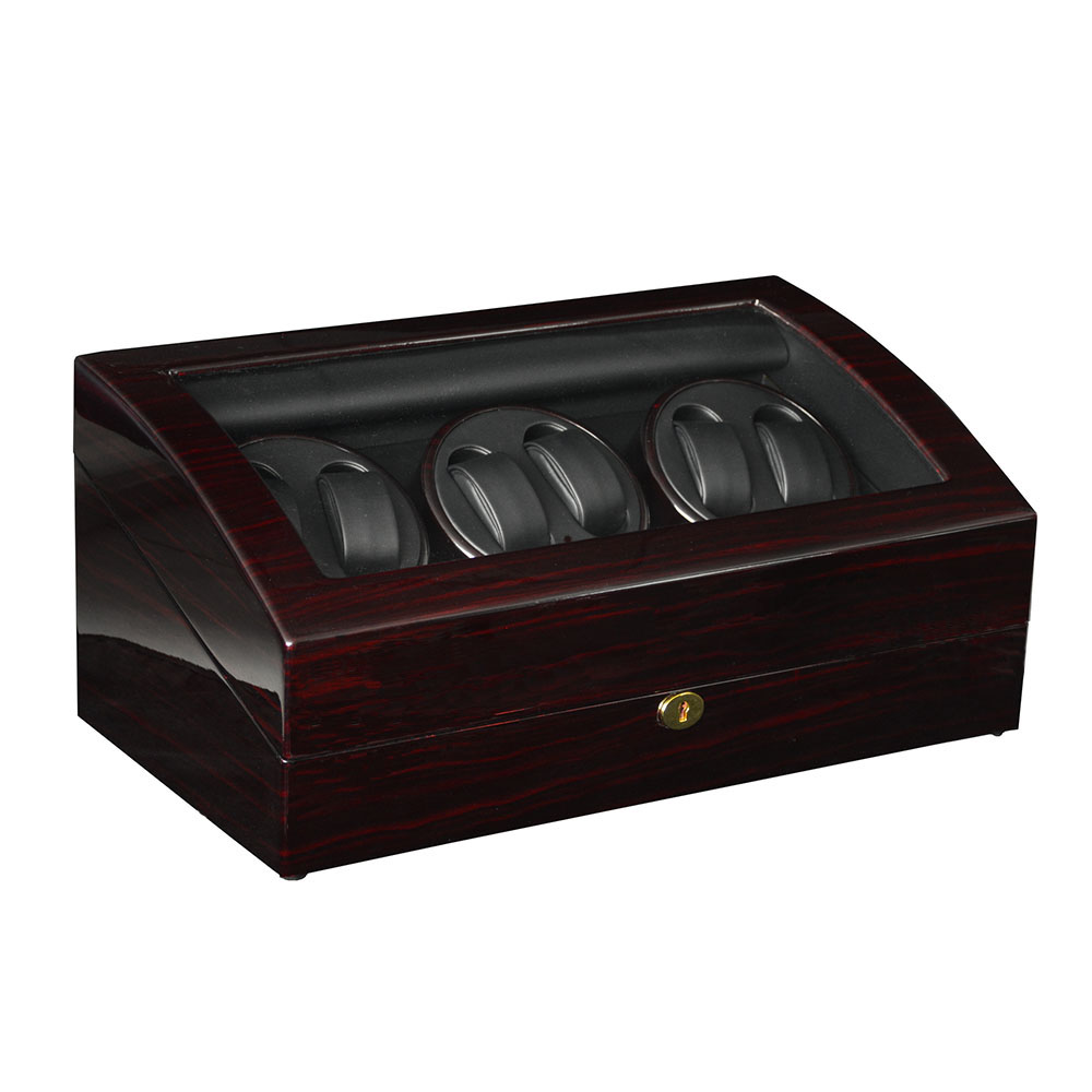 OEM watch storage winder angle side with glass display and organized compartments