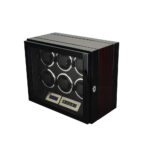 6 watch winder with ebony side finish, tempered glass door and six winding positions