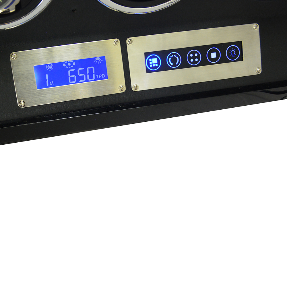 6 watch winder touchscreen control panel with illuminated 650 TPD display