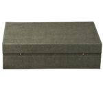 10 slot watch collection storage case with grey PU leather exterior and watch cushions