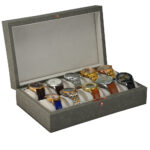 10 watch box with PU leather exterior and soft interior cushions