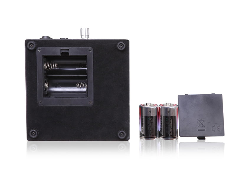 Black watch winder bottom view with battery compartment