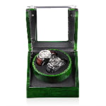 Green automatic watch winder open view with two winding positions