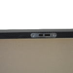 Carbon fiber watch case hinge detail with velvet interior