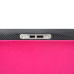 Watch case front lock detail with carbon fibre exterior surface