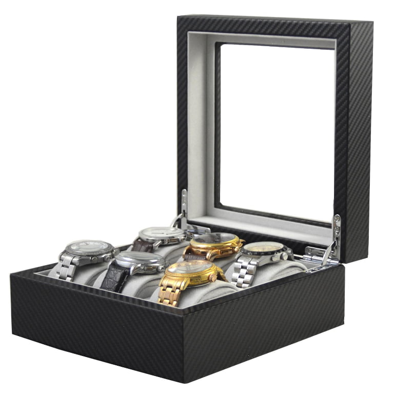 Carbon Fiber 6-Slot Watch Storage Box