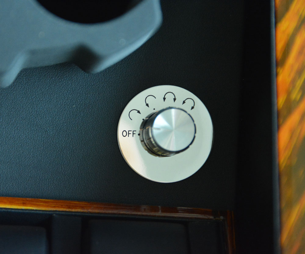 Black zebra wood grain watch winder control knob for winding adjustment