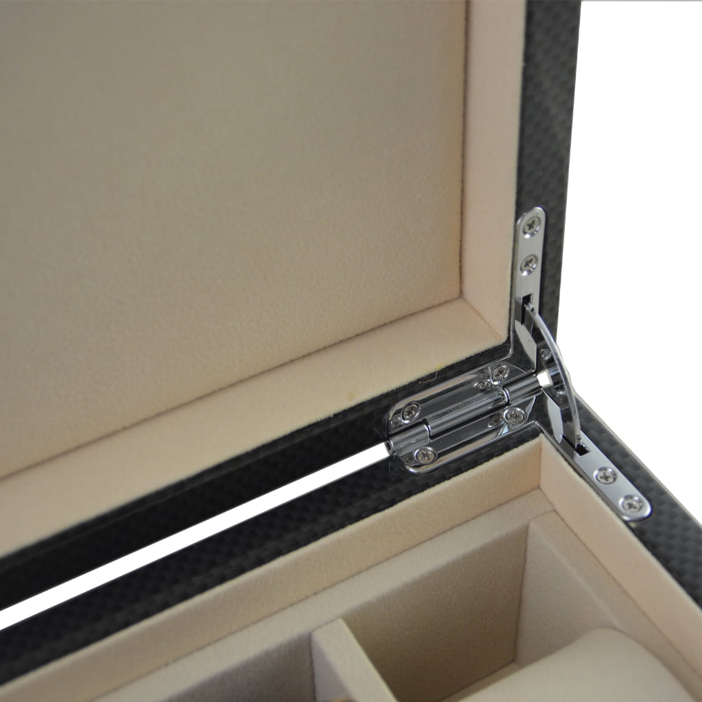 Watch case lock detail with velvet watch cushions