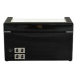 Black watch winder with four winding positions and glossy lacquered MDF exterior