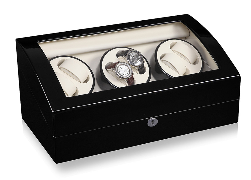 Premium watch winder storage case with black high glossy finish