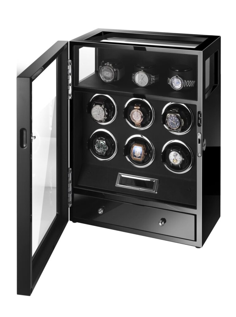 Six Slots Watch Winder with Remote Control and LED Display