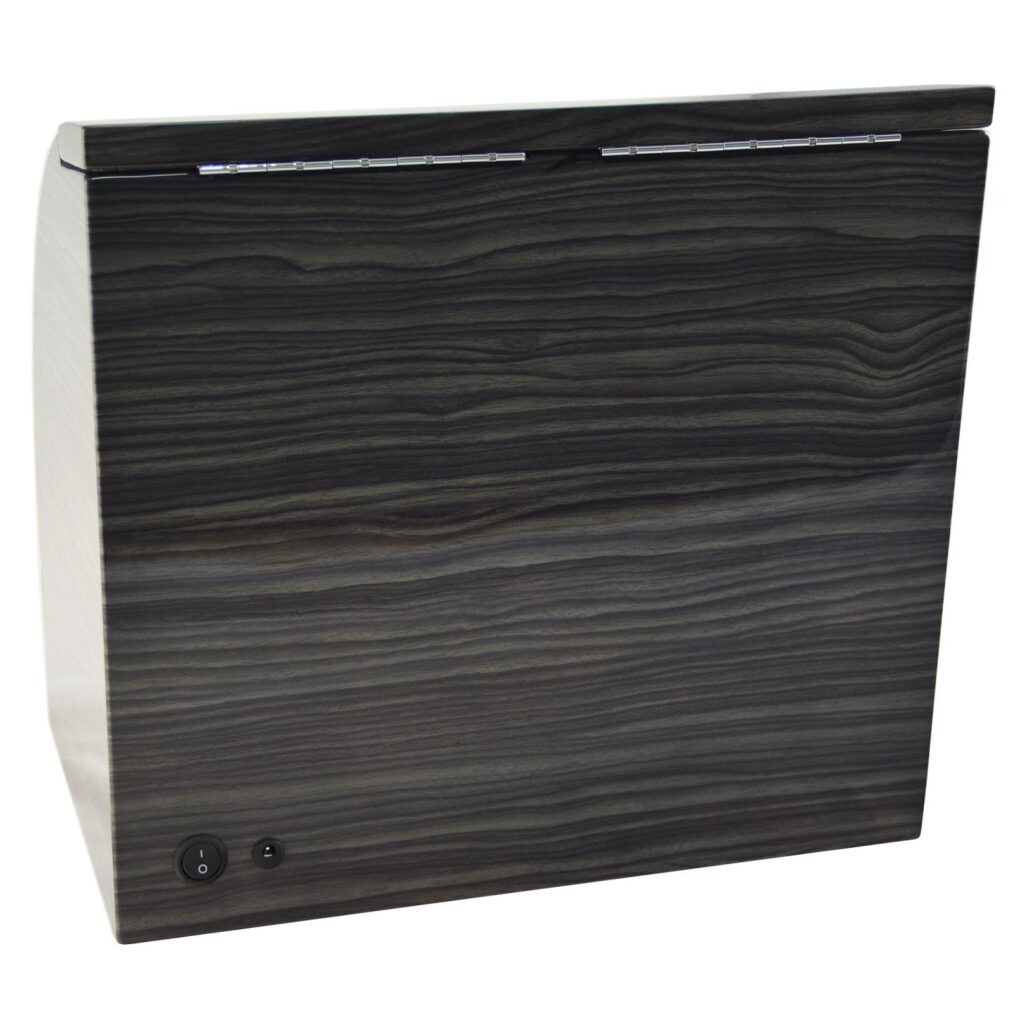 Dark oak automatic watch winder back side with japanese movement