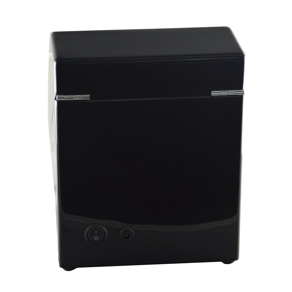 Black 2-watch winder rear view with power switch and adapter connection