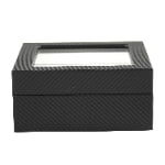 Carbon fiber 6-watch box closed with tempered glass display window