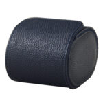 Blue single watch roll with pebbled PU leather exterior