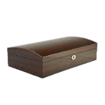 Arc wooden watch collector case with curved high gloss exterior