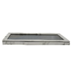 Marble white watch display case front view with slim acrylic display design