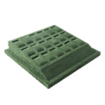 Green velvet watch tray organizer with multiple compartments