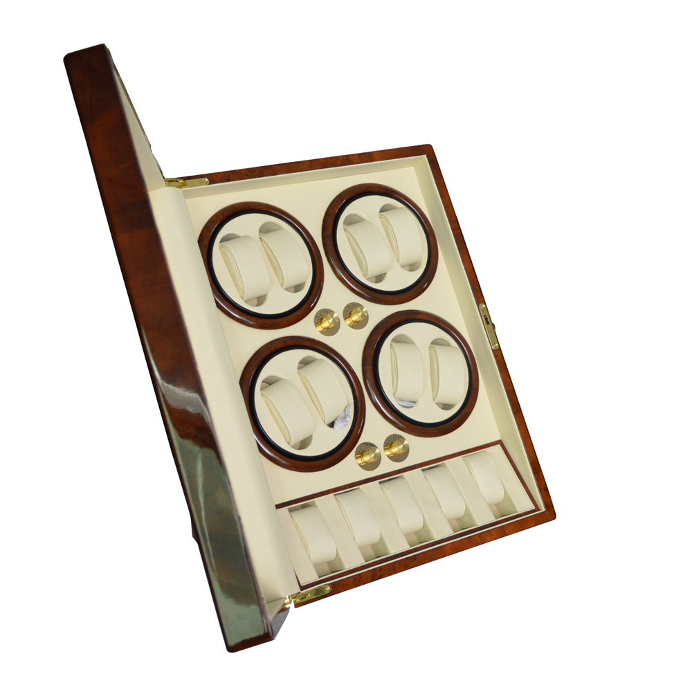 High gloss OEM watch winder open with 8 Winding Positions and 5 Storage Positions