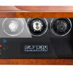 Triple Watch Winder with deep yellow exterior, touchscreen control, LED light and black interior display