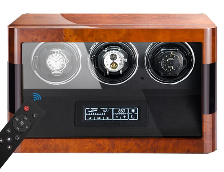 High Glossy Lacquer Triple Watch Winder with Touchscreen Control