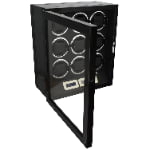 Open 9 watch winder with tempered glass door and winding compartments