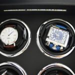 4 watch winder holder detail with black interior and LED light
