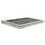 Marble white watch display case angled view with acrylic window