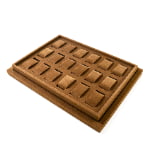 Coffee velvet watch tray with layered display structure