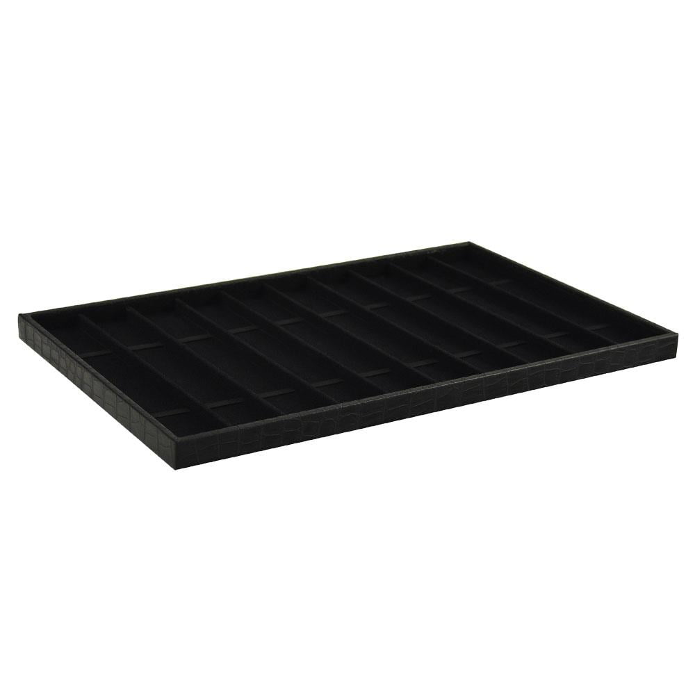 Black watch straps display tray with multiple compartments