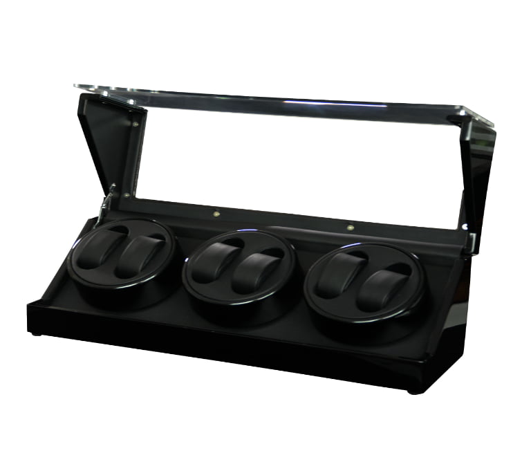 3 Slots Watch Winder with High-Gloss Lacquer Finish for Rolex Collections