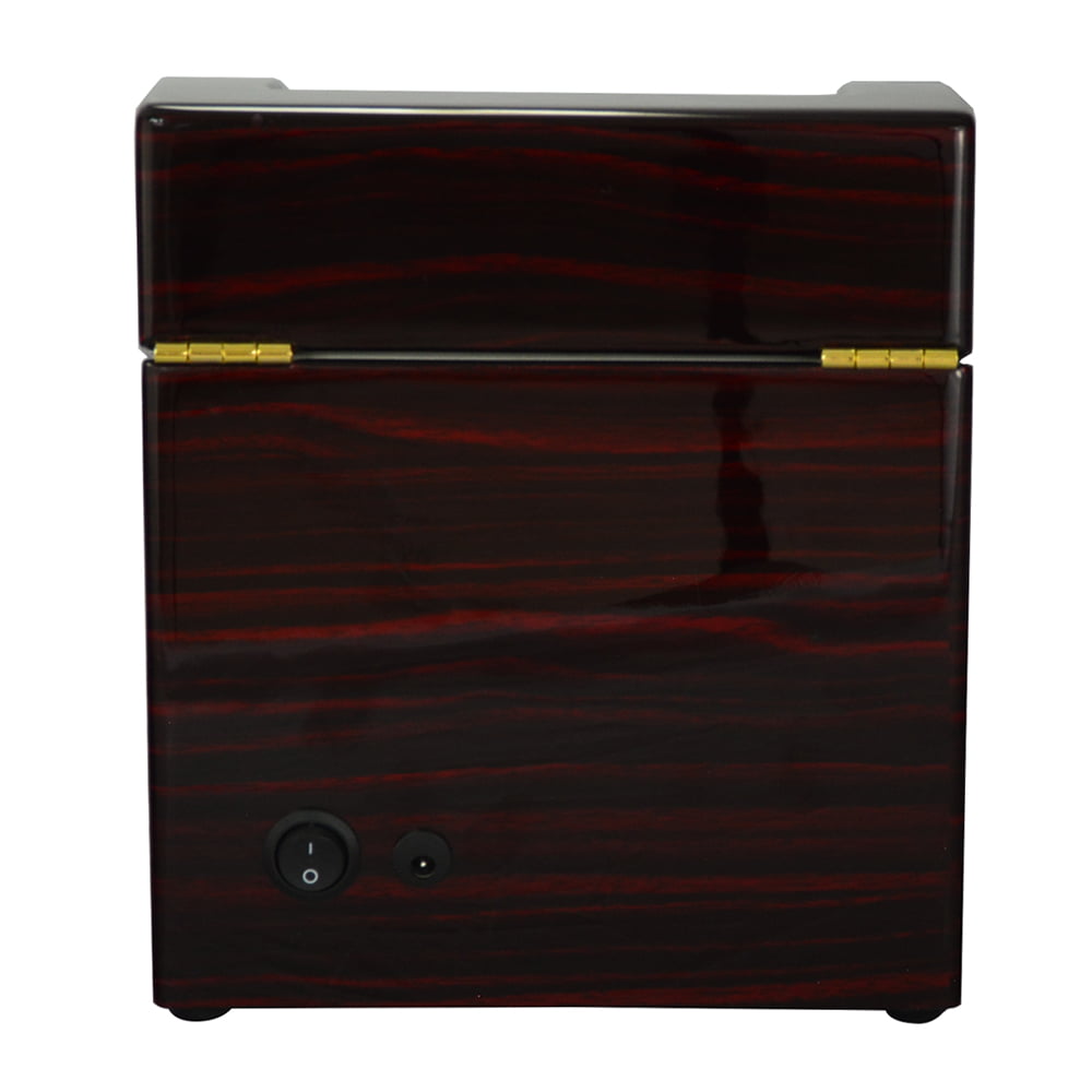 Custom watch winder interior detail with gold hardware