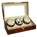 Japanese Mabuchi watch winder open with 6 winding positions and 7 storage positions