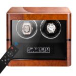 Premium watch storage winder with tempered glass display window and luxury finish