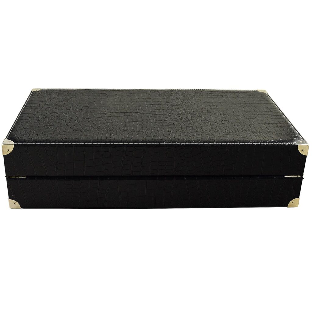 Closed 60 slot watch suitcase box with black PU leather exterior